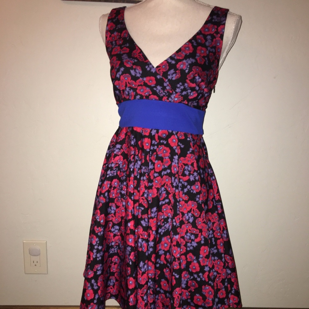 Coconinno Red and Blue Floral Dress Size XS